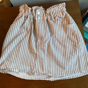 Striped Paper bag skirt